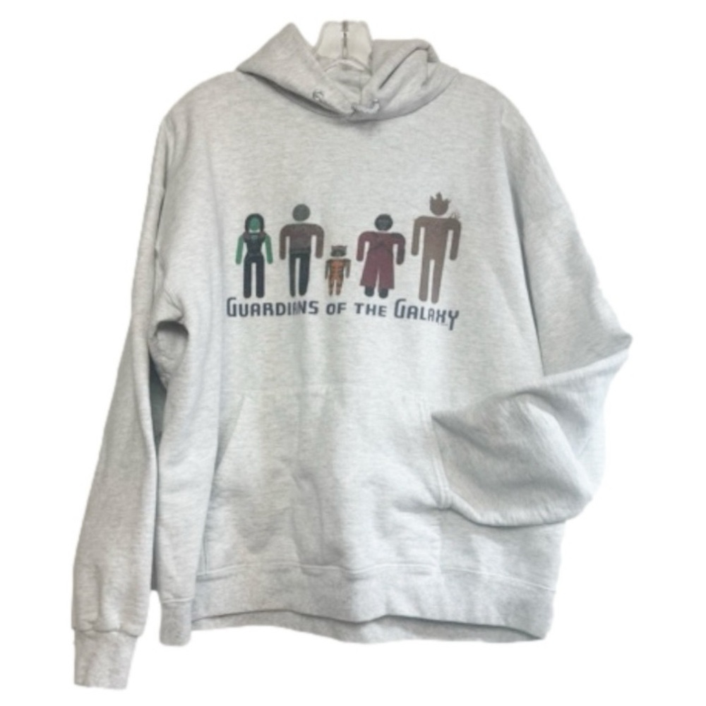 Guardians of the Galaxy Hoodie Sweatshirt Hanes Pockets Gray Size L